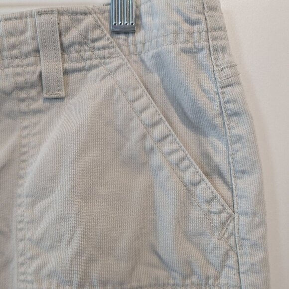 Hydraulic Skirt 9/10 Cream Waist Tie Drawstring Cotton Side-Vents Pockets Y2K - Picture 12 of 16